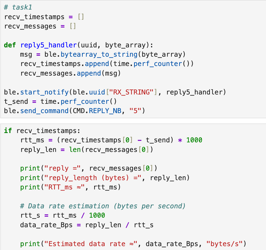 Jupyter code for RTT and data rate estimation
