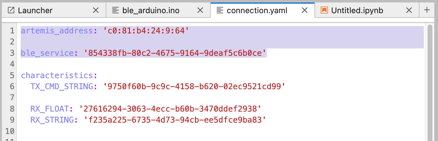 Matching BLE service UUID in connection.yaml