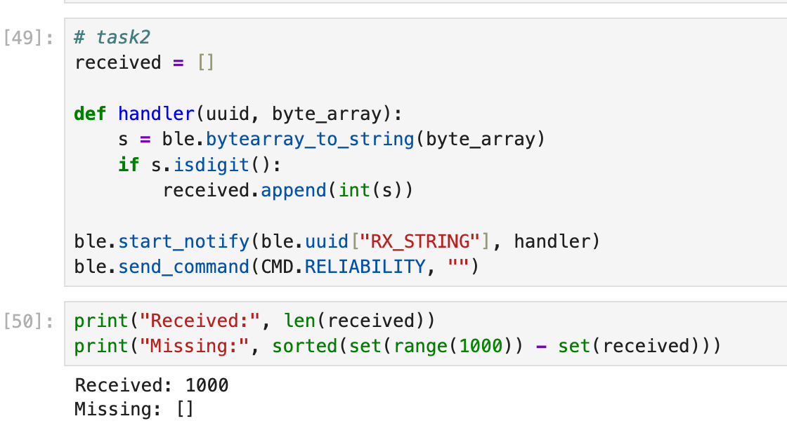 Jupyter notebook receiving reliability test data