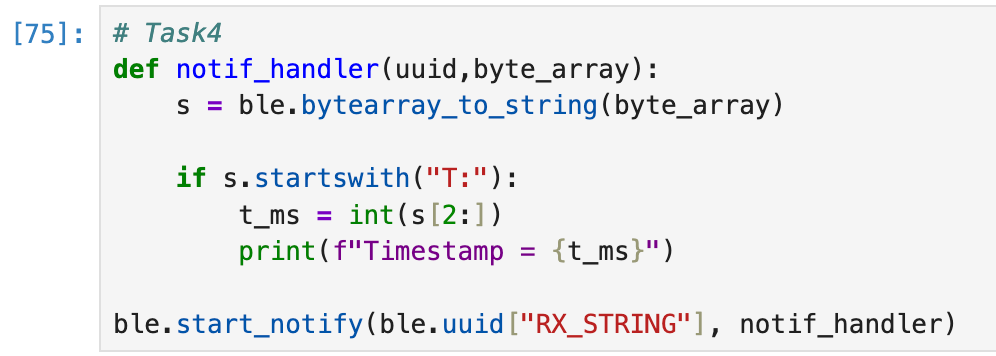 Python notification handler for BLE timestamp