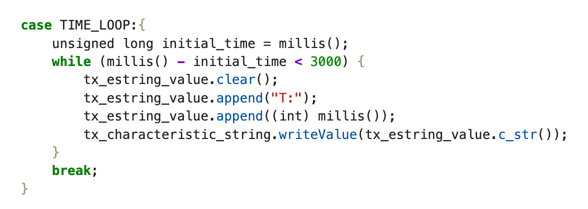 Arduino TIME_LOOP sends timestamps in a while loop