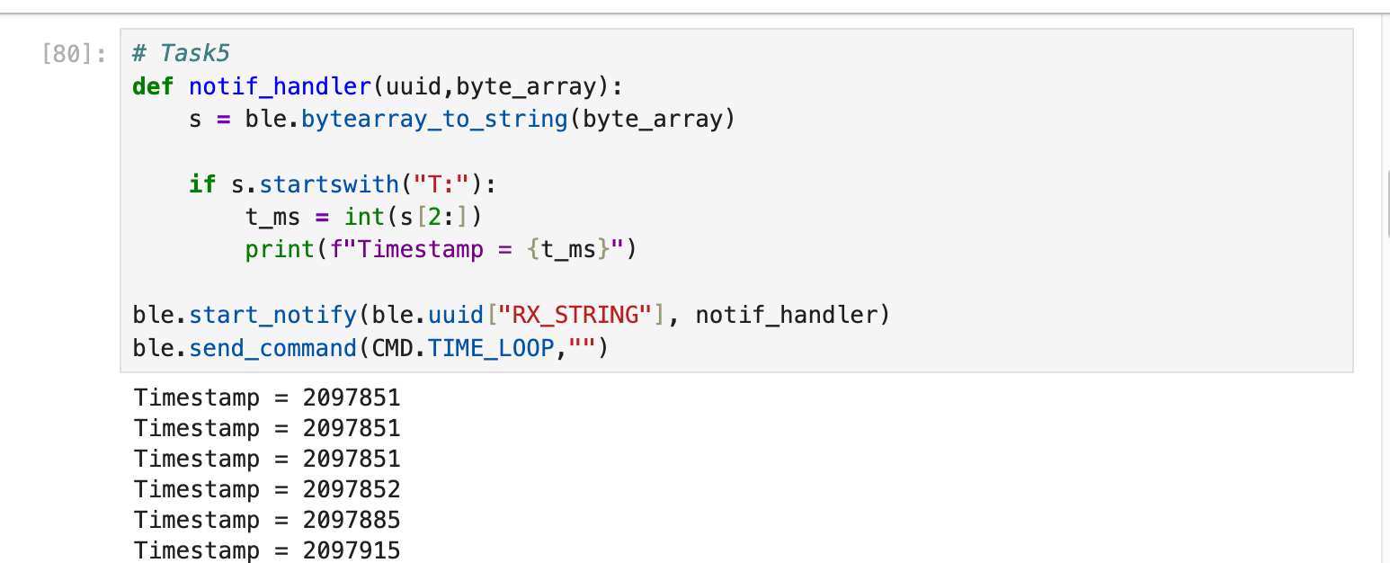 Jupyter notification handler and the first part of received timestamps
