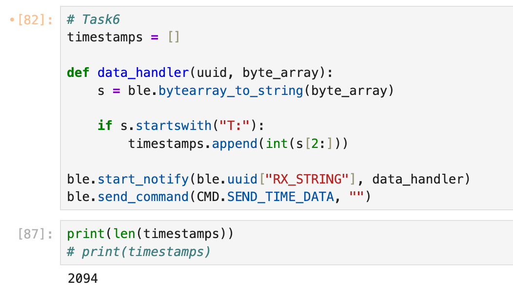 Jupyter receives time array and prints total count