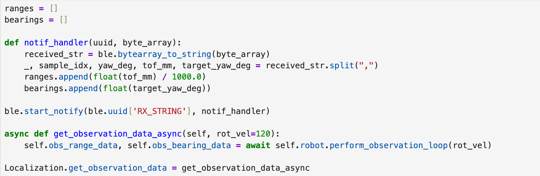 Lab 11 notification handler and async localization code