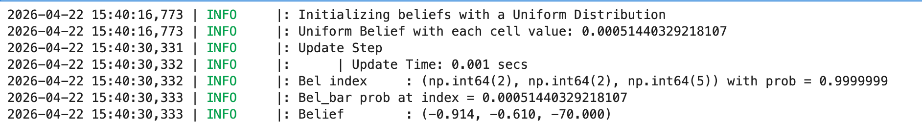 Lab 11 log output at pose (-3,-2)