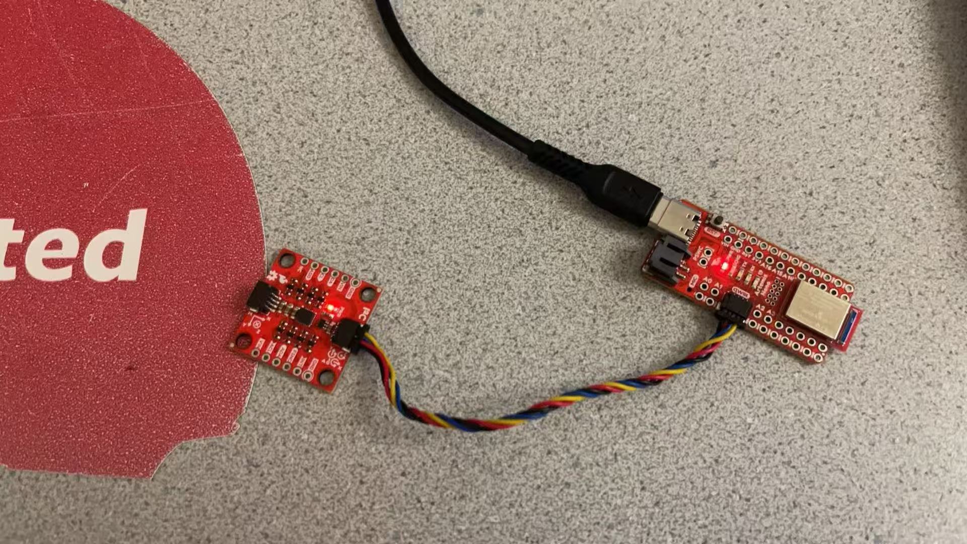 IMU connected to Artemis board via I2C