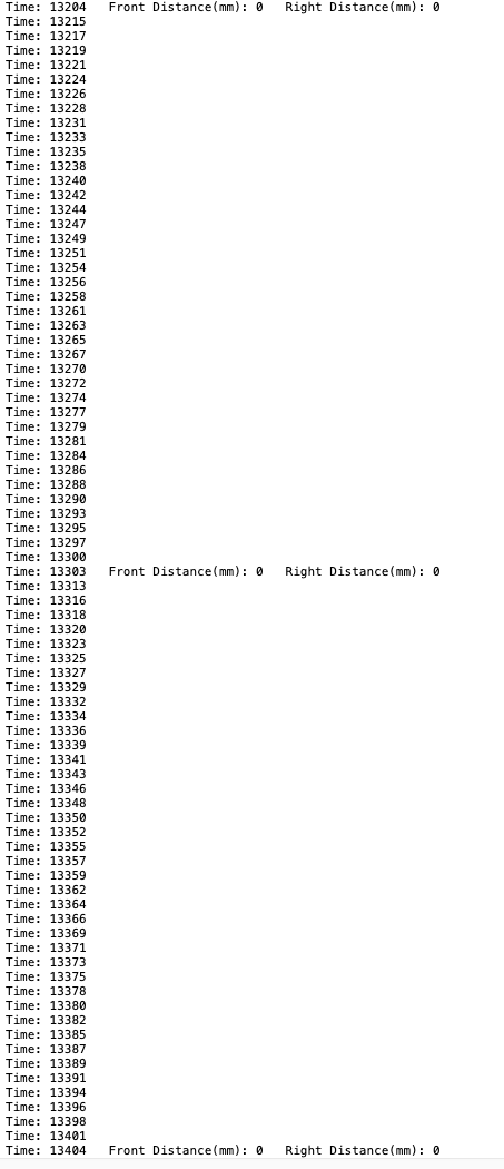 ToF sensor speed serial output
