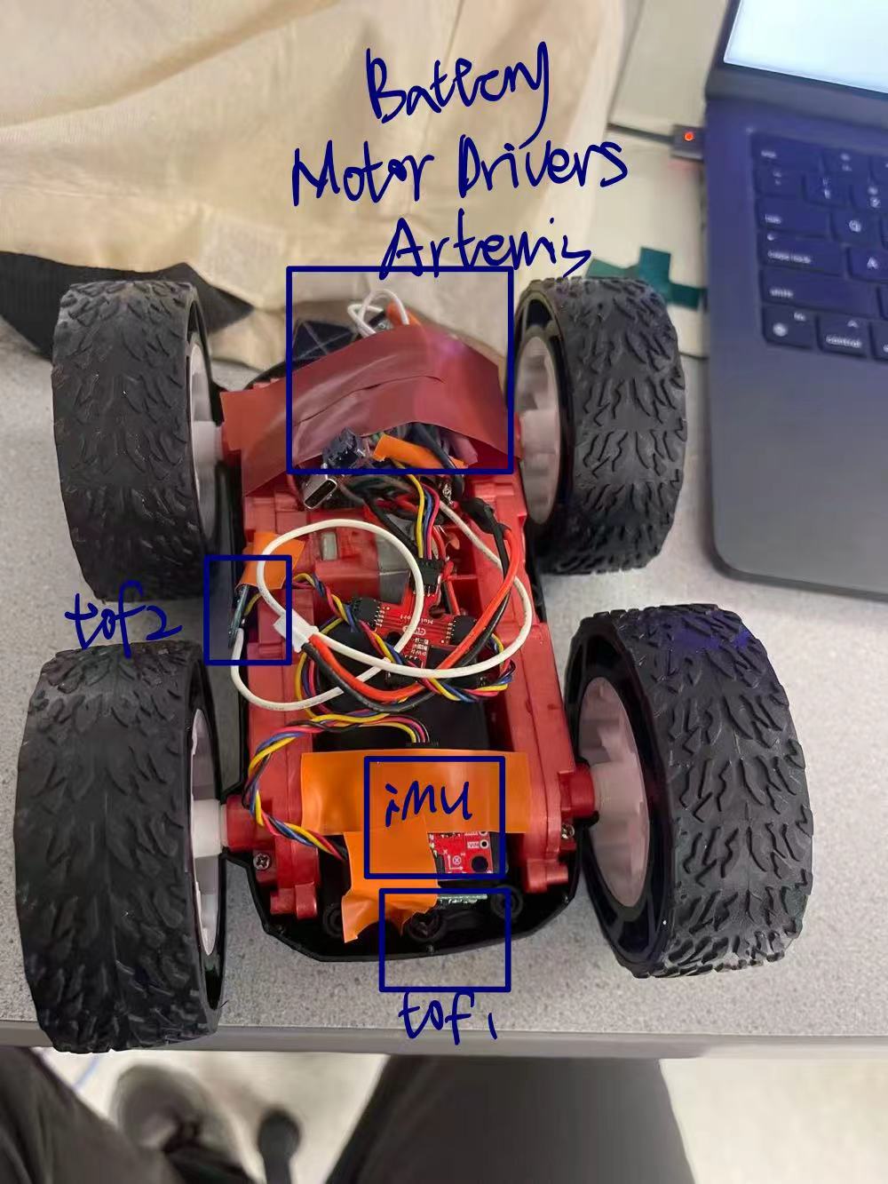 Assembled Robot with Labeled Components