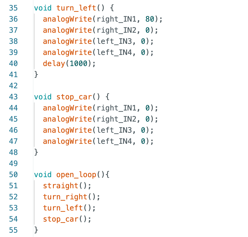 Open Loop Control Code