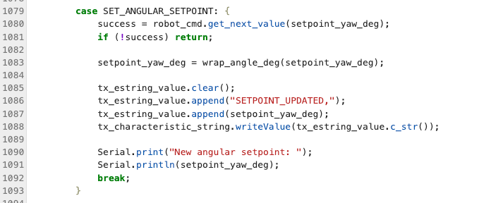 Orientation PID Command Handling